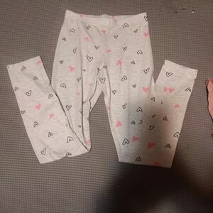 Old Navy Light Gray Leggings with Heart Pattern